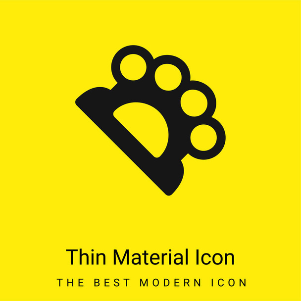 Brass Knuckles mínimo ícone de material amarelo brilhante - Vetor, Imagem