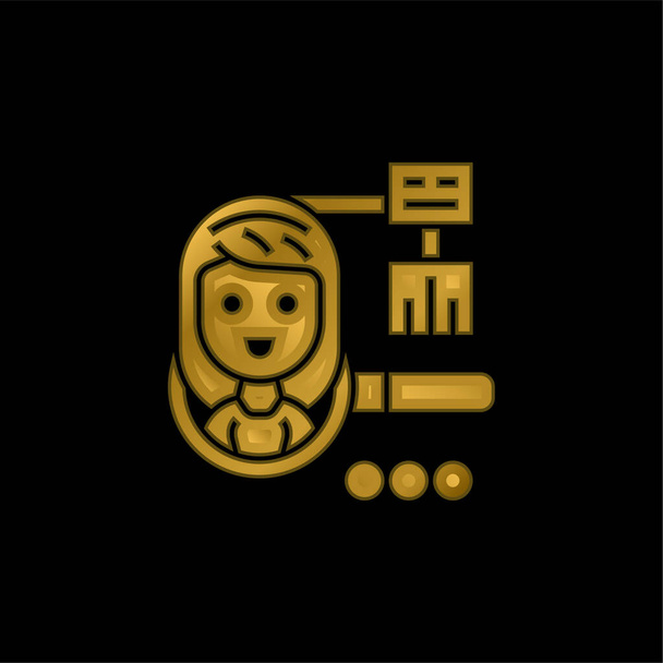 Audience gold plated metalic icon or logo vector - Vector, Image