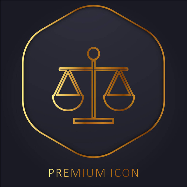 Balanço linha dourada logotipo premium ou ícone - Vetor, Imagem