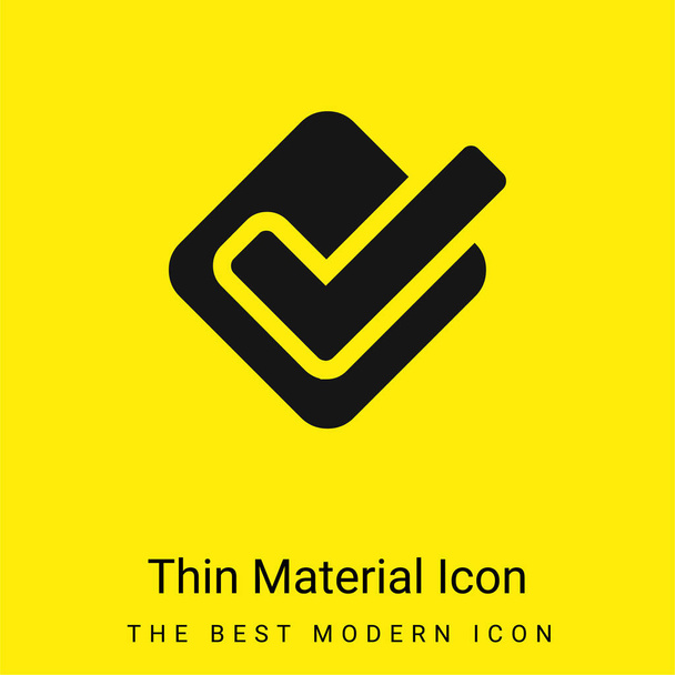 Aceptar mínimo icono de material amarillo brillante - Vector, Imagen