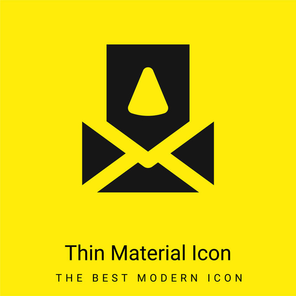 Carte d'anniversaire minime icône matérielle jaune vif - Vecteur, image