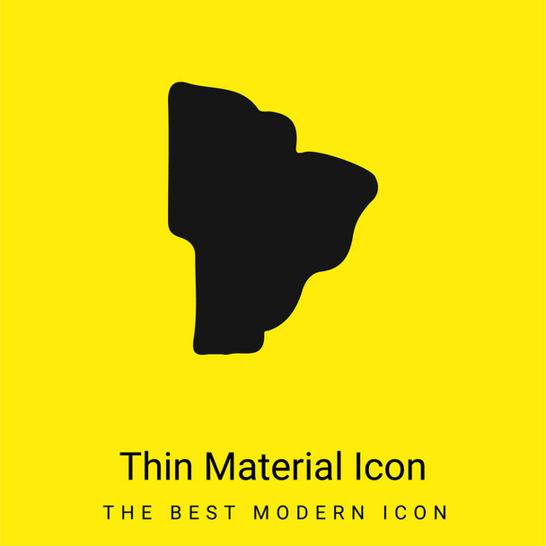 Brazílie minimální jasně žlutý materiál ikona - Vektor, obrázek
