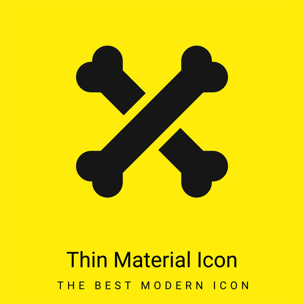 Bones minimal bright yellow material icon - Vector, Image