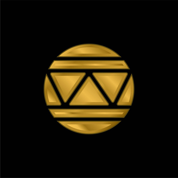 Piłka pozłacana metaliczna ikona lub wektor logo - Wektor, obraz