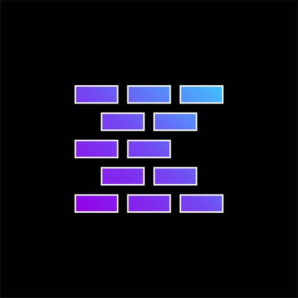 Brick Wall blue gradient vector icon - Vector, Image