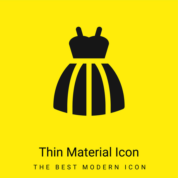 Vestido de novia mínimo icono de material amarillo brillante - Vector, Imagen