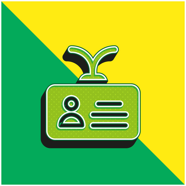 Tili Vihreä ja keltainen moderni 3d vektori kuvake logo - Vektori, kuva