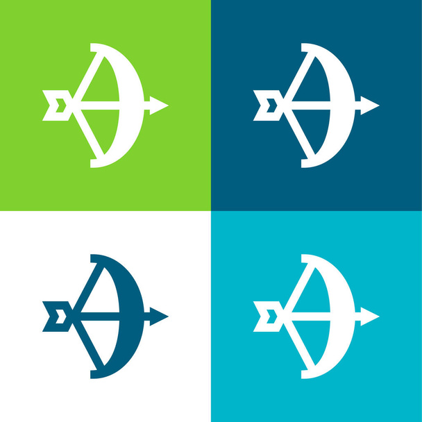 Arc plat quatre couleurs minimum jeu d'icônes - Vecteur, image