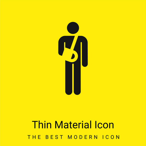 Accident minimal bright yellow material icon - Vector, Image
