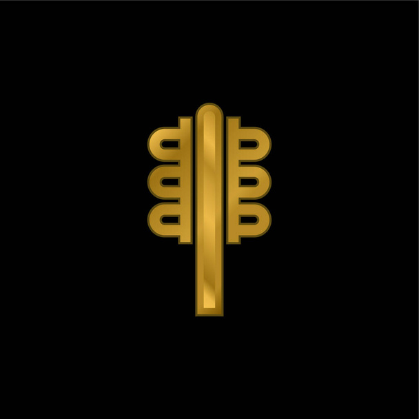 Azték kalapács Mexikó aranyozott fém ikon vagy logó vektor - Vektor, kép