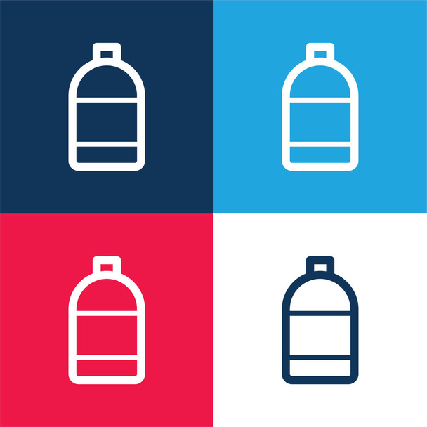 Alcool blu e rosso quattro set icona minimale colore - Vettoriali, immagini