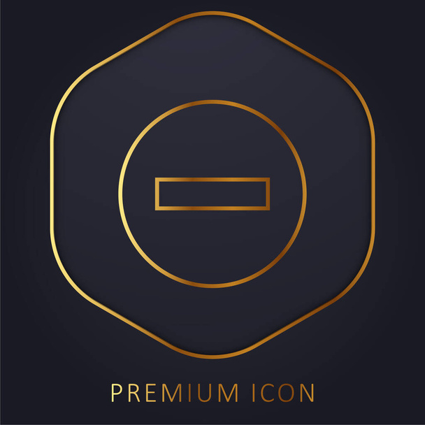Blocked Sign golden line premium logo or icon - Vector, Image