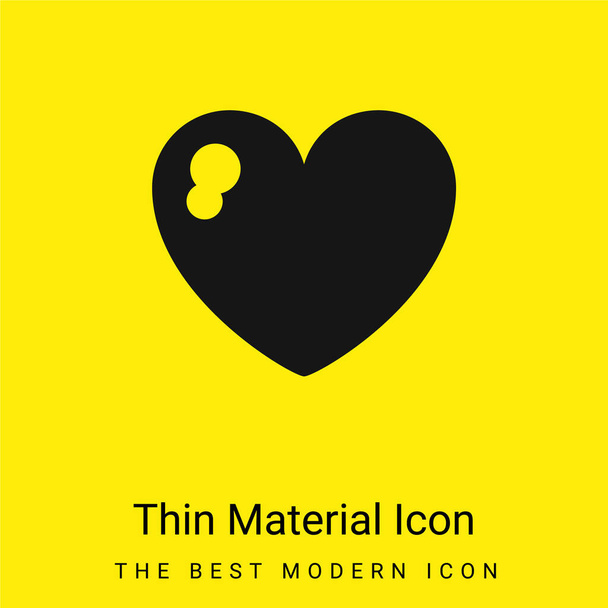 Gran Corazón mínimo icono de material amarillo brillante - Vector, Imagen