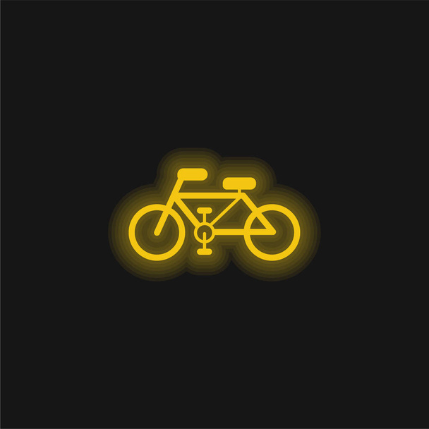 Bicicleta ecológica Transporte amarillo brillante icono de neón - Vector, Imagen