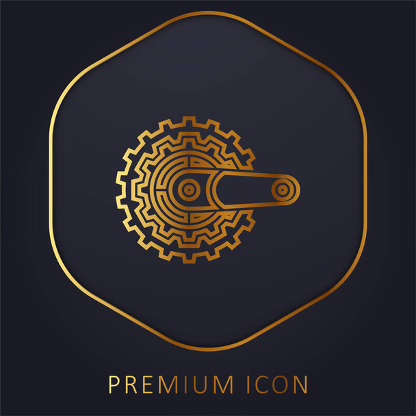 Велосипед золота лінія логотип або значок преміум-класу
 - Вектор, зображення