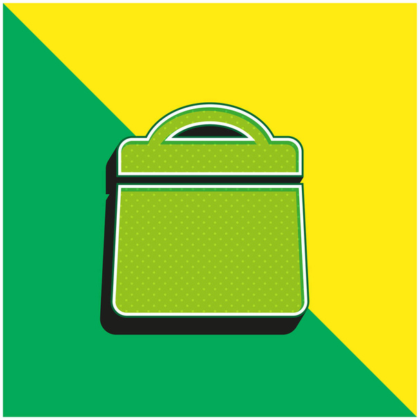 バッグ充填ツール緑と黄色の現代的な3dベクトルアイコンロゴ - ベクター画像