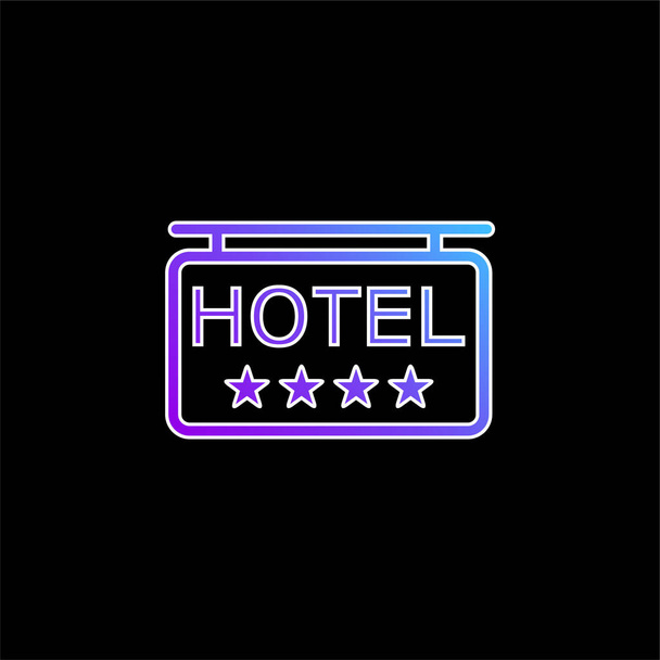 4 Stars Hotel Signal blue gradient vector icon - Vector, Image