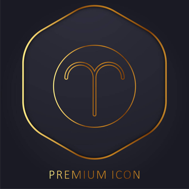 Ram gouden lijn premium logo of pictogram - Vector, afbeelding