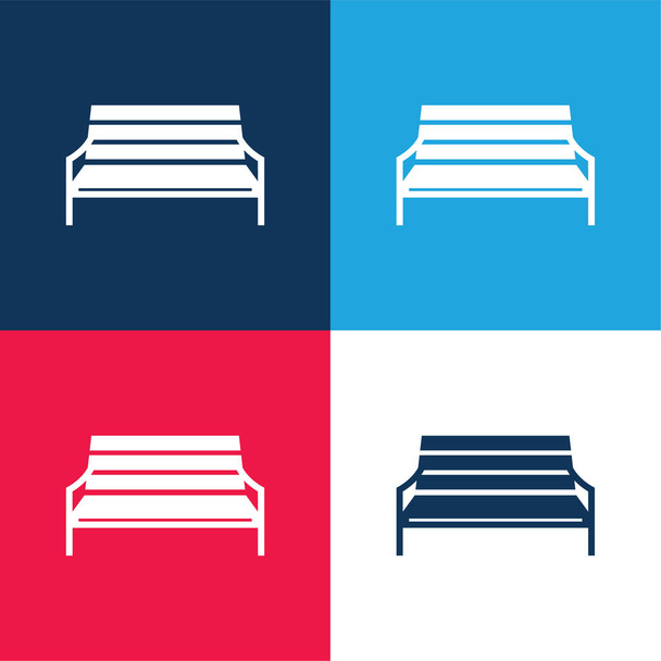Panca blu e rosso set icona minimale a quattro colori - Vettoriali, immagini