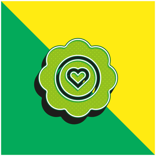 Insigne Logo vectoriel 3d moderne vert et jaune - Vecteur, image