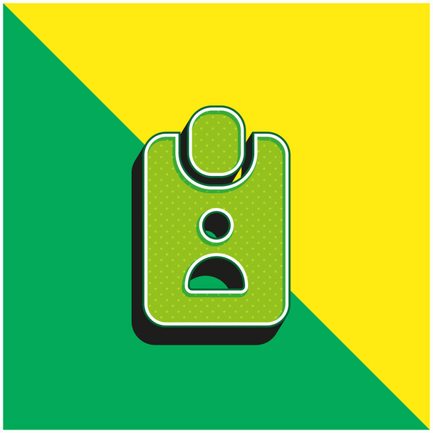 バッジグリーンとイエロー｜3Dベクトルアイコンのロゴ - ベクター画像