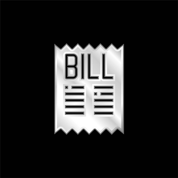 Bill silver plated metallic icon - Vector, Image