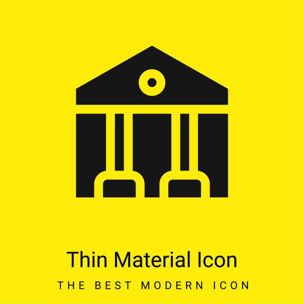 Bank minimális fényes sárga anyag ikon - Vektor, kép