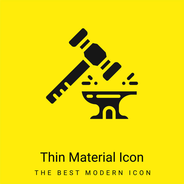 Kovář minimální jasně žlutá ikona materiálu - Vektor, obrázek