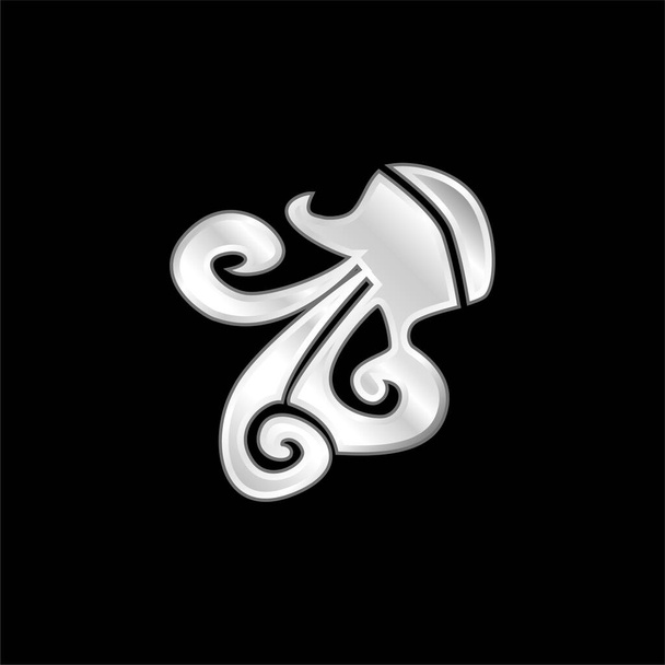 Υδροχόος Zodiac Σύμβολο σύμβολο επάργυρο μεταλλική εικόνα - Διάνυσμα, εικόνα