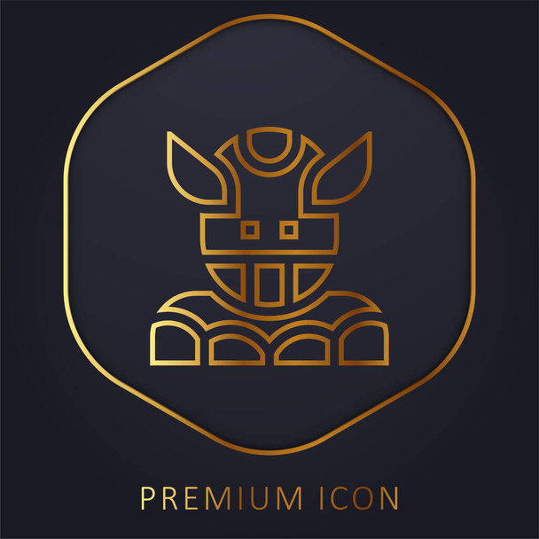 Logotipo o icono premium de línea dorada alienígena - Vector, imagen