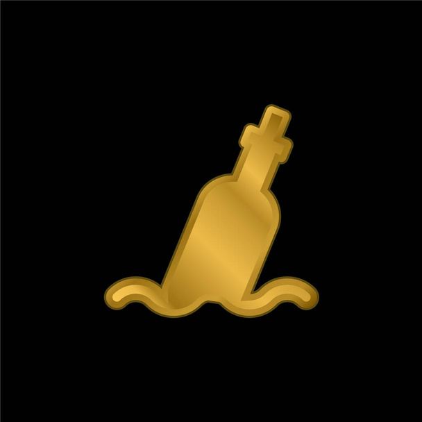 Flasche vergoldet metallisches Symbol oder Logo-Vektor - Vektor, Bild