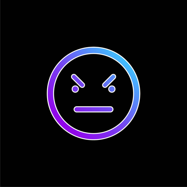 Mal Emoticon Square Face icono de vector de gradiente azul - Vector, Imagen