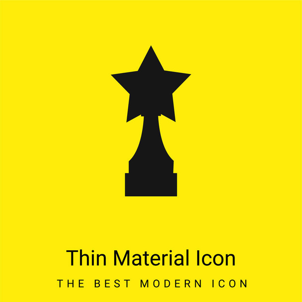 Award Trophy With Star Shape minimal bright yellow material icon - Vektor, obrázek