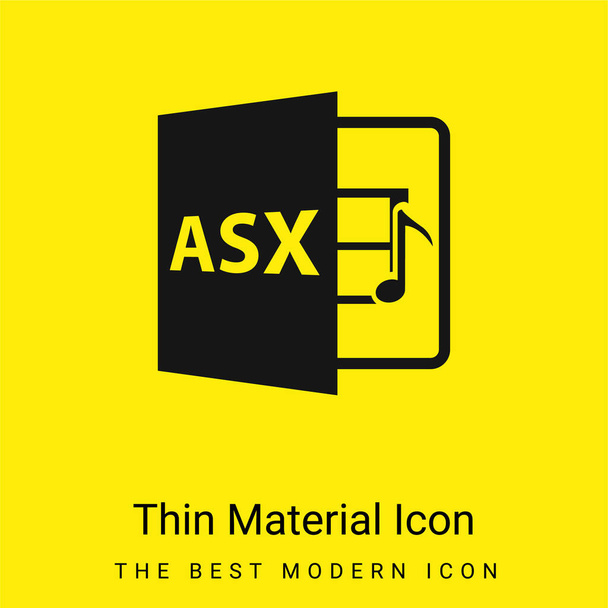 Asx File Format Symbol minimal bright yellow material icon - Vector, Image