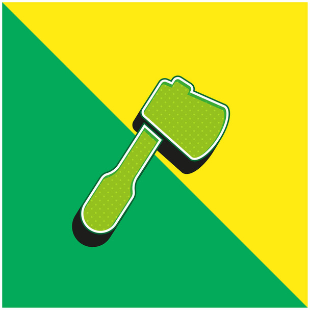 Ax verde y amarillo moderno vector 3d icono del logotipo - Vector, Imagen