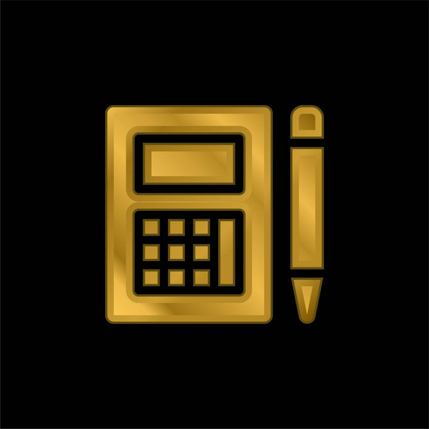 金メッキ金属アイコンまたはロゴベクトルの会計 - ベクター画像