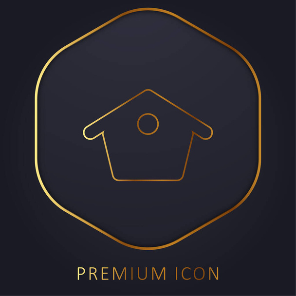 Casa degli uccelli linea dorata logo premium o icona - Vettoriali, immagini