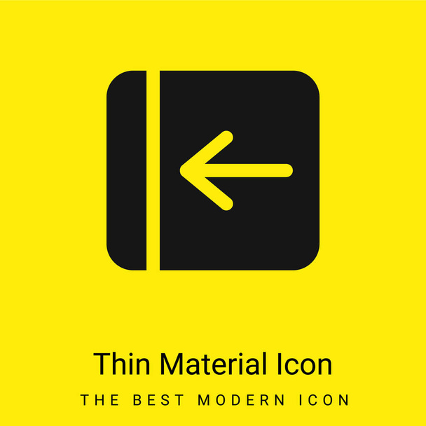 Seta traseira Botão quadrado sólido ícone material amarelo brilhante mínimo - Vetor, Imagem