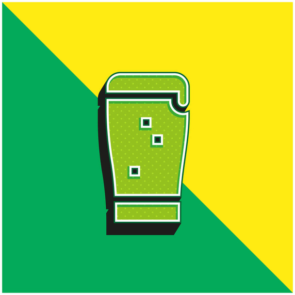 Черное пиво Зеленый и желтый современный 3d векторный логотип - Вектор,изображение
