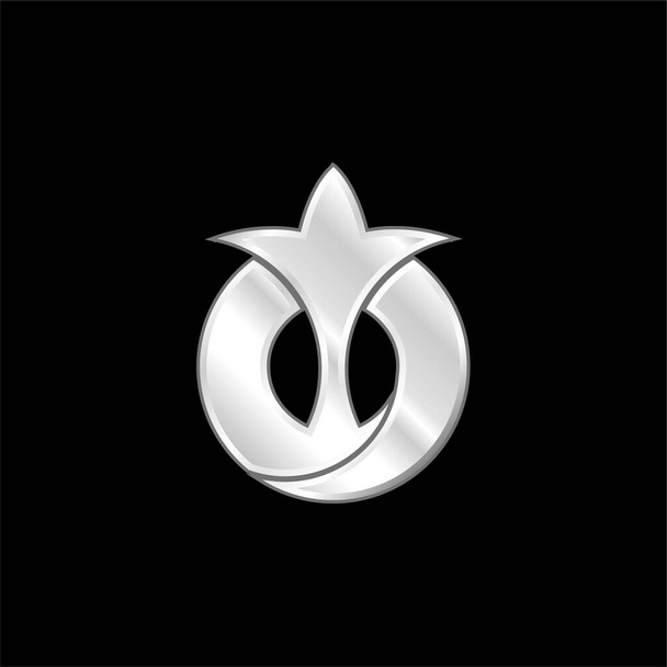 Aichi Bandiera Giapponese Simbolo astratto placcato argento icona metallica - Vettoriali, immagini