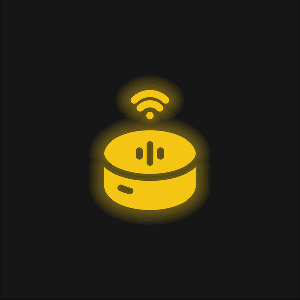 Alexa žlutá zářící neonová ikona - Vektor, obrázek