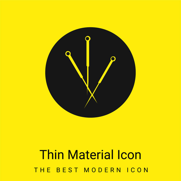 Acupuncture Needles In A Circle minimal bright yellow material icon - Vector, Image