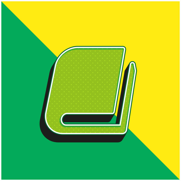 Kniha Zelená a žlutá moderní 3D vektorové logo ikony - Vektor, obrázek