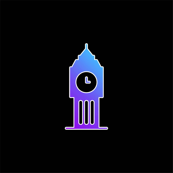 Big Ben niebieski gradient wektor ikona - Wektor, obraz