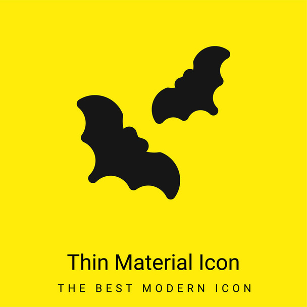 Denevérek minimális fényes sárga anyag ikon - Vektor, kép