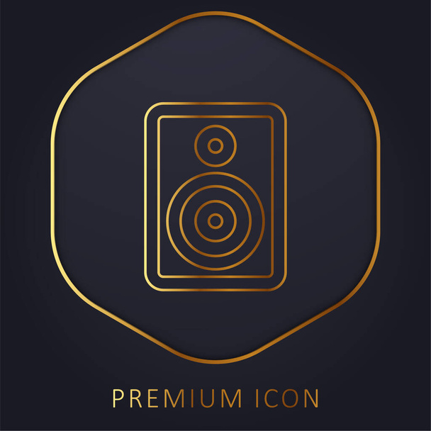 Herramienta de amplificación de audio Esquema de línea dorada logotipo premium o icono - Vector, imagen