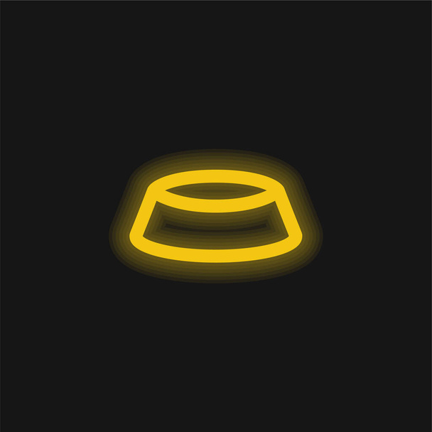 Ciotola giallo brillante icona al neon - Vettoriali, immagini