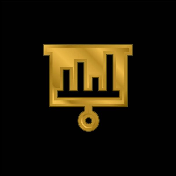 Barre Grafico oro placcato icona metallica o logo vettoriale - Vettoriali, immagini