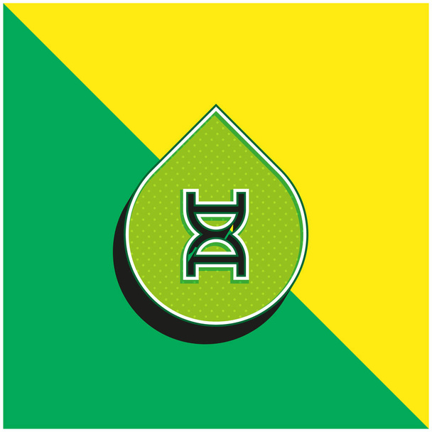 Blutgrünes und gelbes modernes 3D-Vektor-Symbol-Logo - Vektor, Bild
