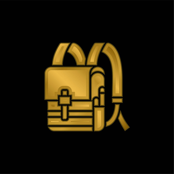 Рюкзак с позолотой иконой или вектором логотипа - Вектор,изображение